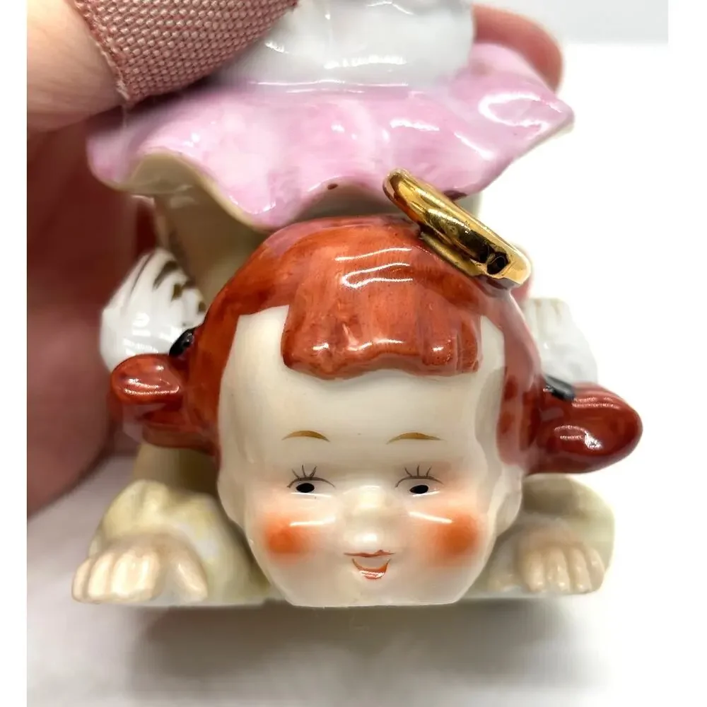 Vintage Ardalt Tumbling Angel Girl with Halo Figurine, Made in Japan